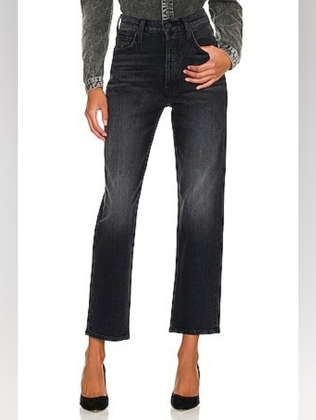 Mother The Tomcat Lies Lies Lies Cropped Denim Jeans - Size 27